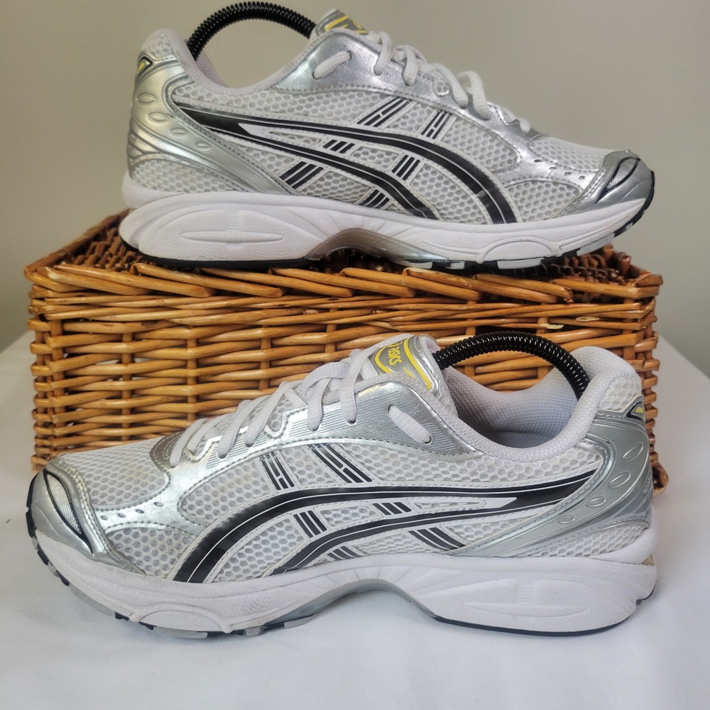 Asics Gel-Kayano 14 White Pure Silver Yellow Running Shoes 1203A537 Mens Size 9 - Picture 3 of 7
